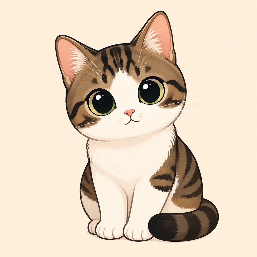 Cartoon cat from a reference photo